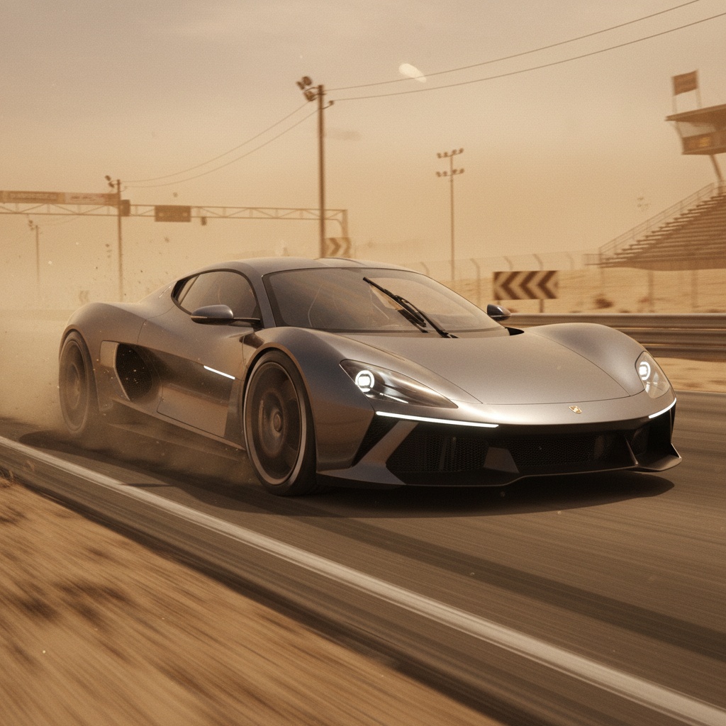 Paradox longtail coupe in dusty desert storm
